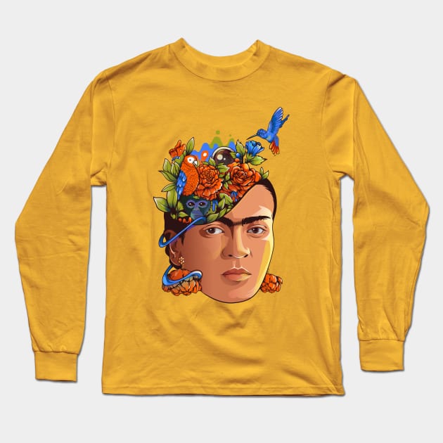 Frida Kahlo Long Sleeve T-Shirt by Harsimran_sain